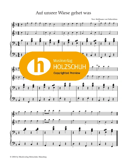 Auf unsrer Wiese gehet was